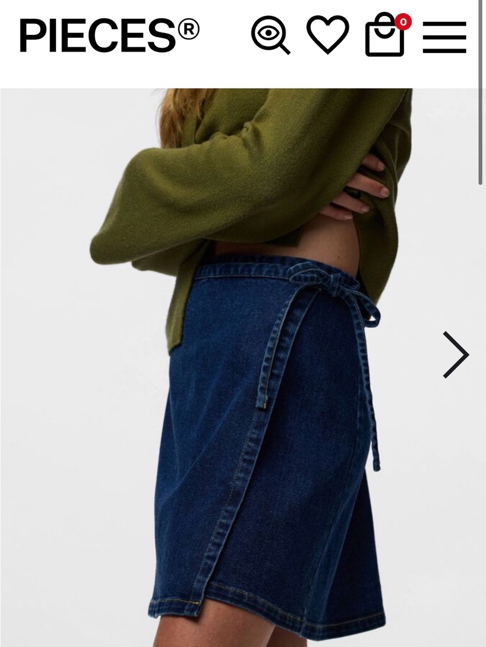 PIECES Denim Wrap Skirt
